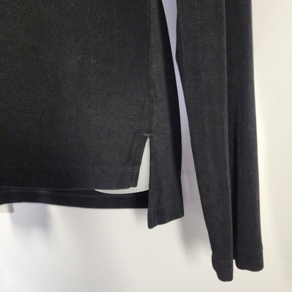 Chico's Travelers Womens Tee Black Knit Slinky Scoop Neck Long Sleeve Medium Top - Picture 6 of 9